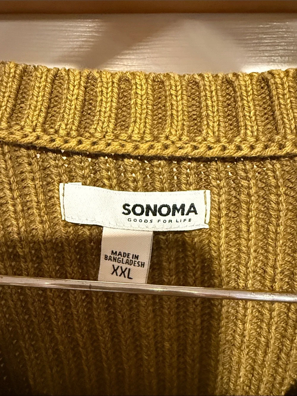 Sonoma V-Neck Cable Knit Sweater in Mustard Yellow